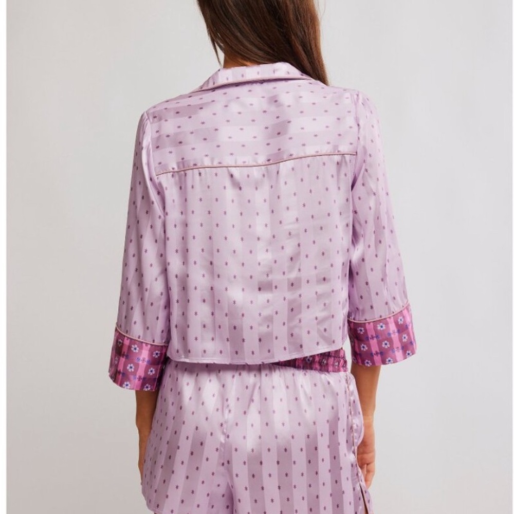 Free People Pillow Talk PJ Set Lilac Combo - Picture 3 of 7